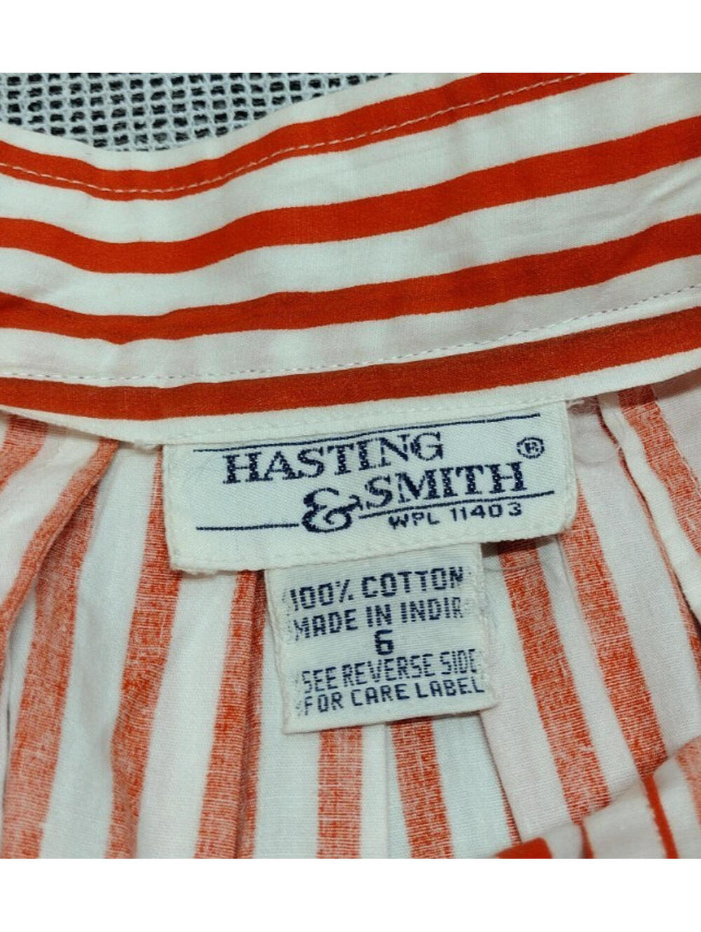 Vintage 80s does 1910s Edwardian Era Red Stripes Skirt S Cotton Hasting & Smith - Picture 4 of 17
